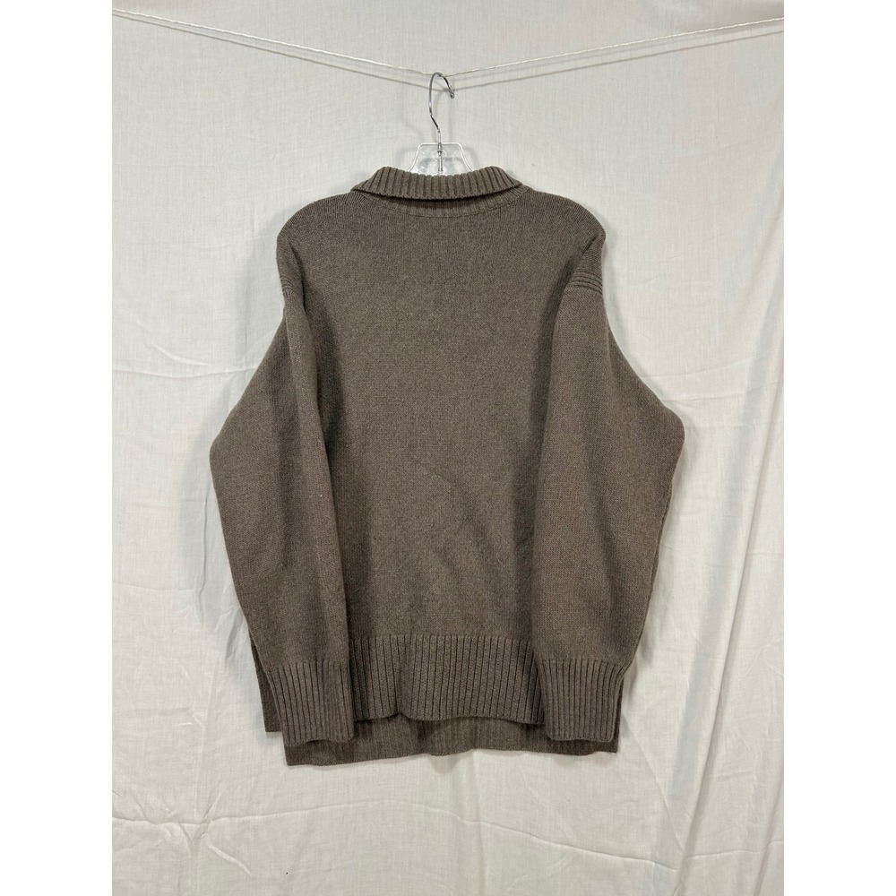 HM Taupe Brown Wool Blend Polo Collar Knit Sweater Relaxed Fit Small 0992208 6
